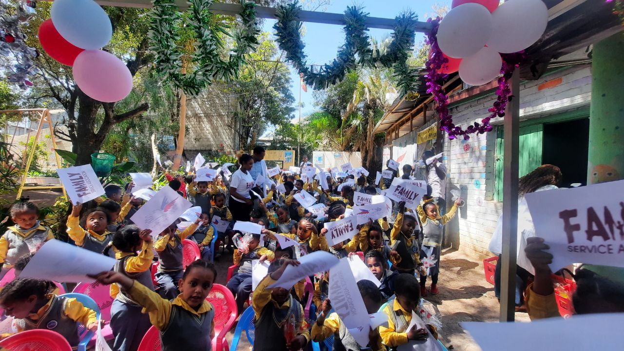 Children celebrating at an FSA community event